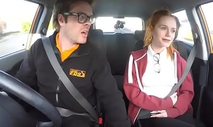 Redhead teen Ella gets boned hard by her driving instructor